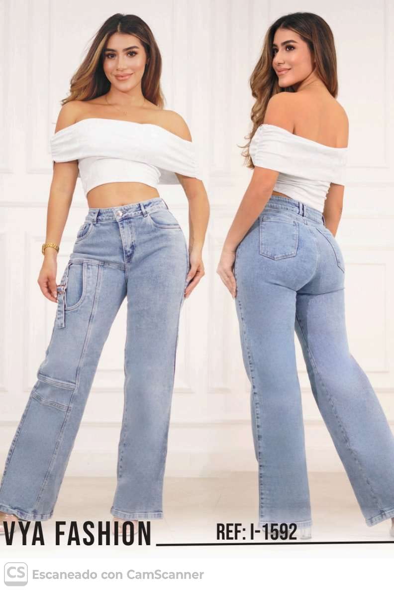 Jean  Mujer Tiro Alto Corte Recto
